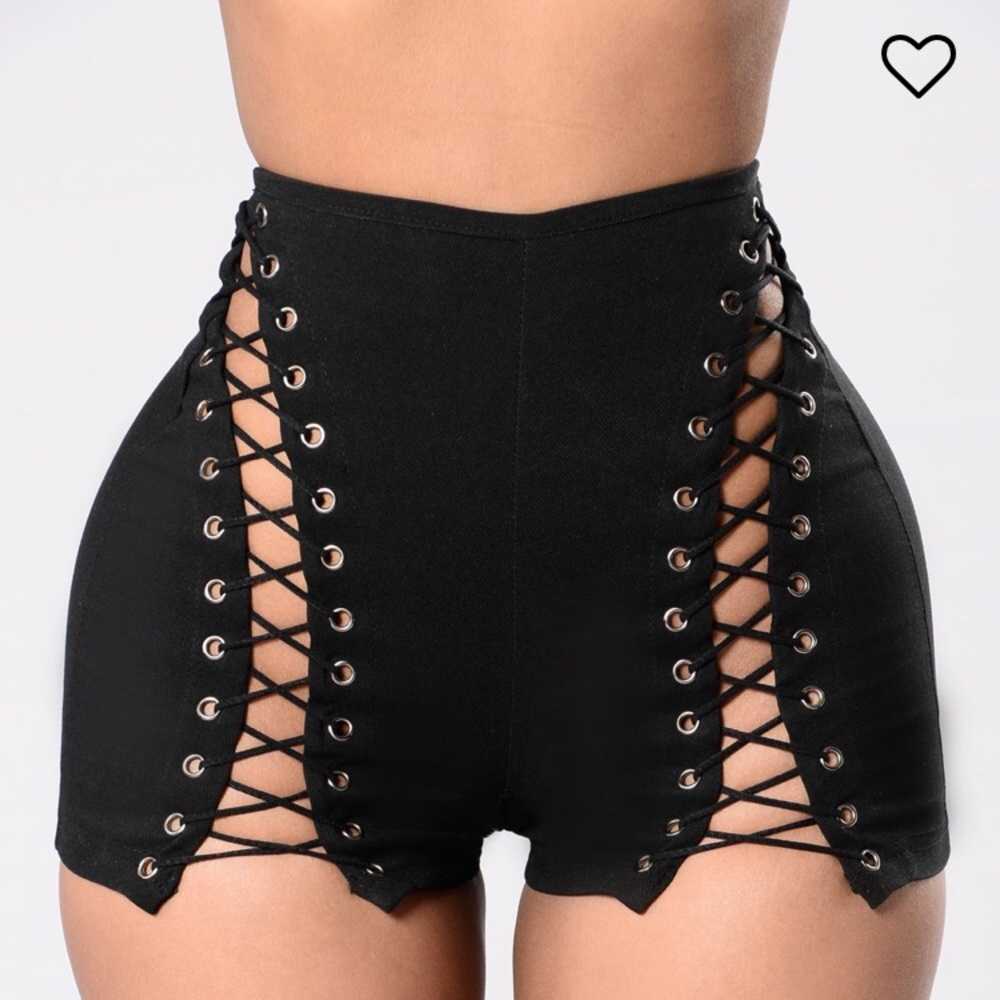 Fashion Nova Lace Up Shorts